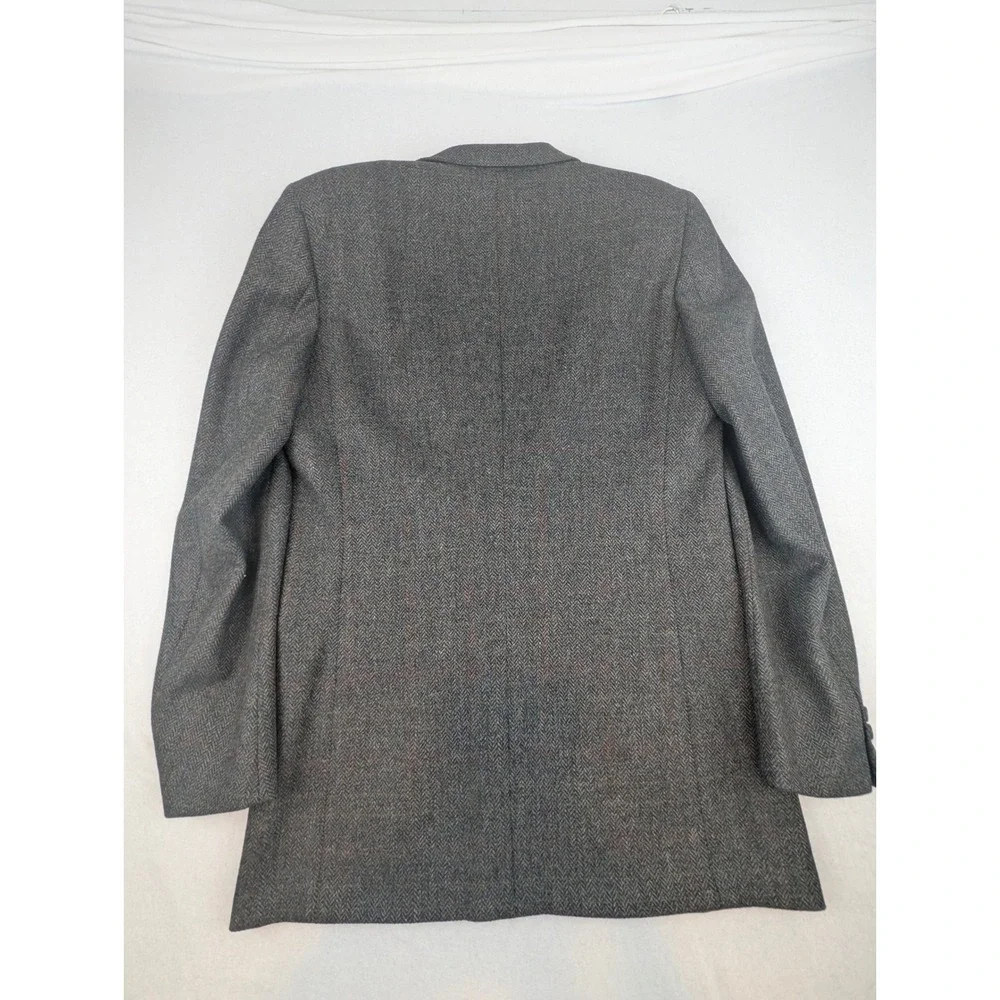Barneys New York Bruno Piattelli Roma Mens 40R Gray Herringbone Blazer Italy
